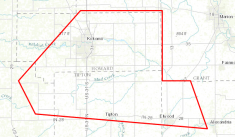 Polygon indicating the area covered by a tornado warning for the Kokomo, Indiana area Nov. 17, 2013.