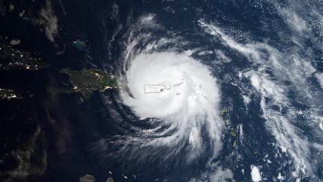 NASA satellite image of Hurricane Maria over Puerto Rico
